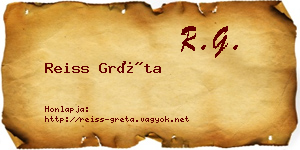 Reiss Gréta névjegykártya